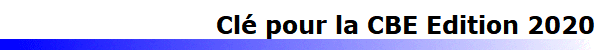 Cl� pour la CBE Edition 2020